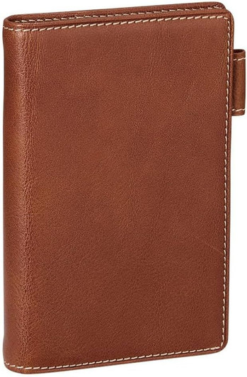 Raymay Fujii Da Vinci Oil Leather Pocket 11mm Personal Organizer - Dark Brown