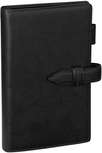 Raymay Fujii Da Vinci Oil Leather Bible 15mm Personal Organizer - Black