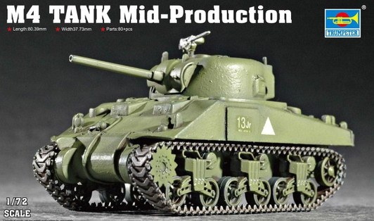United States Army M4 Tank Mid Production Model Equipped With 75 mm Gun Plastic Model