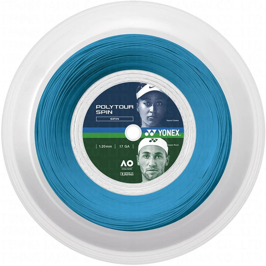 YONEX Hard Tennis String Gut PolyTour Spin 120 200m Cobalt Blue (060) 1.20mm PTS120R2