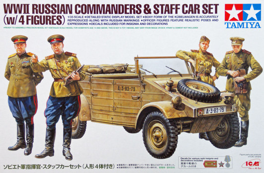Tamiya 25153 WWII Russian Commanders & Staff Car Set (4 figures) 1/35 Scale Kit
