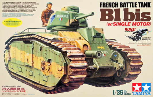 Tamiya 30058 French Battle Tank B1 bis with Single Motor 1/35 Scale Kit