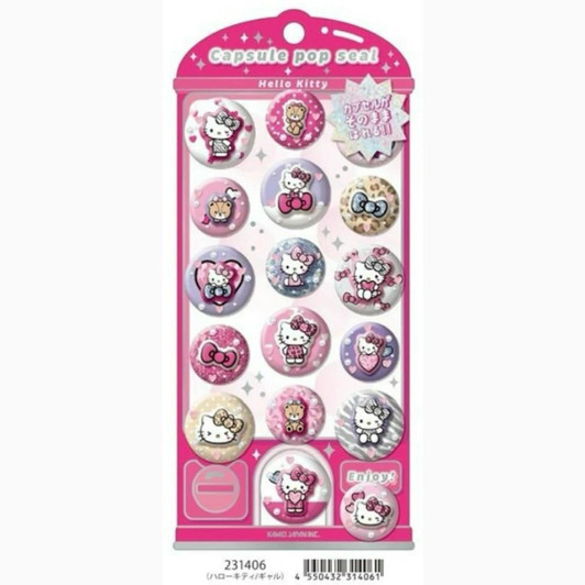 231406 Capsule Pop Sticker Hello Kitty Gyaru