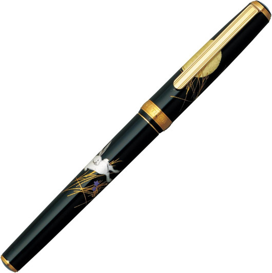 Platinum Pen Modern Maki-e Moon and Rabbit Fountain Pen - Medium Nib