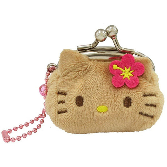 Unique730 Petit Kiss-Lock Coin Purse Hello Kitty Brown