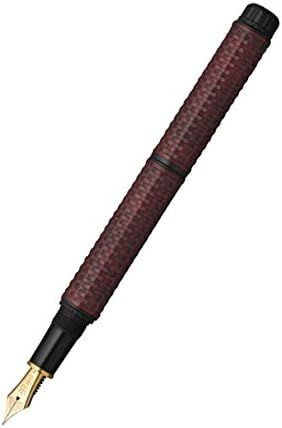 Platinum Pen Izumo Bamboo Weave Gozame Benikaba Fountain Pen - Broad Nib