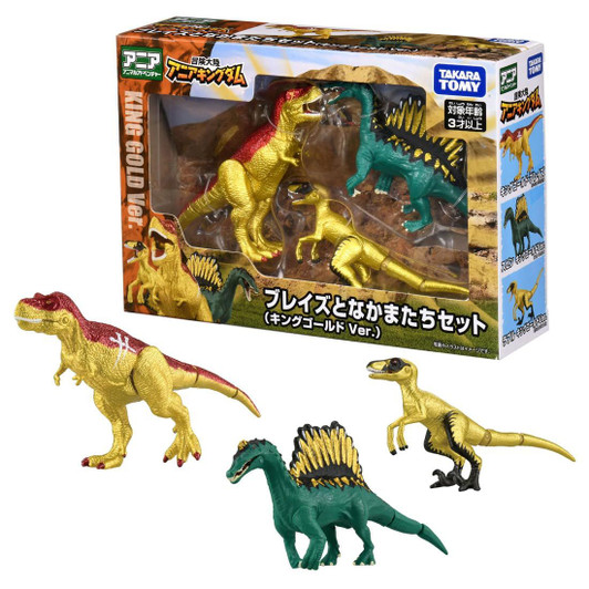 Takara Tomy Ania Adventure Continent Ania Kingdom Blaze And Friends Set King Gold Version Animal Dinosaur Toy
