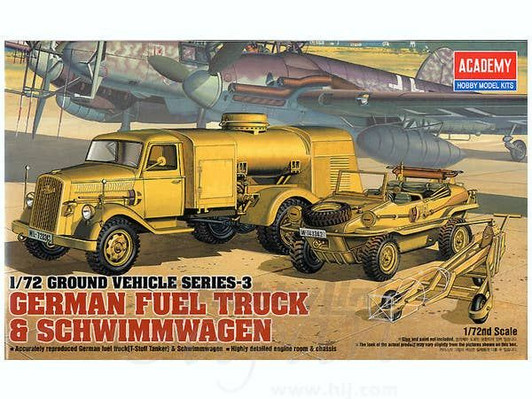 1/72 Scale German Army Fuel Truck and Schwimmwagen