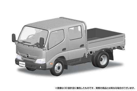 Aoshima 1/32 Scale Hino Dutro Double Cab Silver Plastic Model