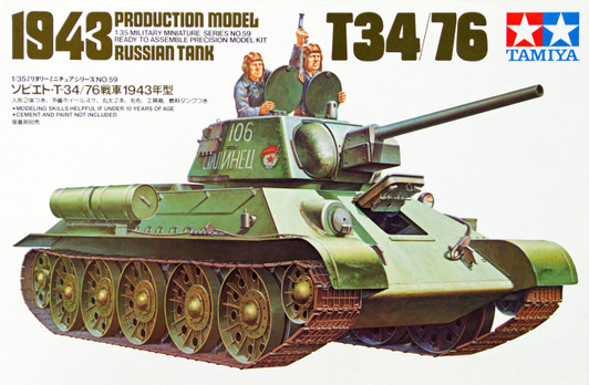 Tamiya 35059 Russian Tank 1943 Production Model T34/76 1/35 Scale Kit