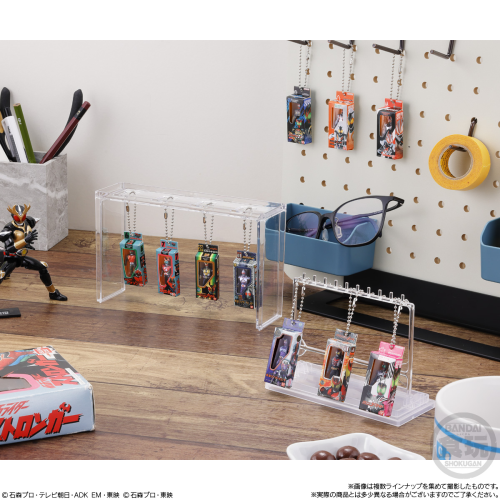Bandai Candy Shokugan- Kamen Rider Soft Vinyl Package Charm 2 and Chocolate Biscuit
