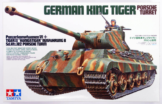 Tamiya 35169 WWII German King Tiger Tank "Porsche Turret" 1/35 Scale Kit Tamiya 35169 WWII German King Tiger Tank "Porsche Turret" 1/35 Scale Kit
