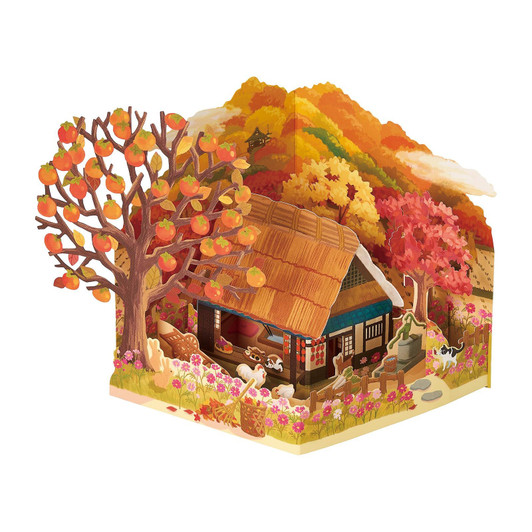 Sanrio Other Message Card Autumn House With Persimmon Tree JAU 16-6 466441