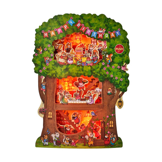Sanrio Other Message Card Birthday Celebration Light And Melody Squirrel House JPME75-6 413151
