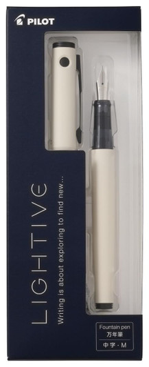 Pilot Lightive Fountain Pen - Off White Medium Nib