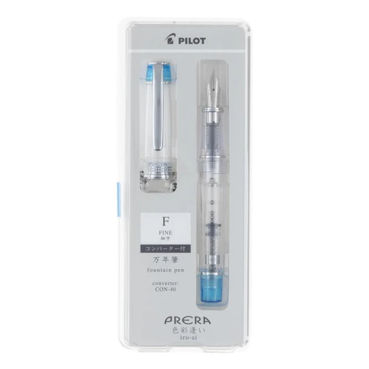  Pilot Prera Iro-Ai Fountain Pen - Transparent Light Blue Fine Nib 