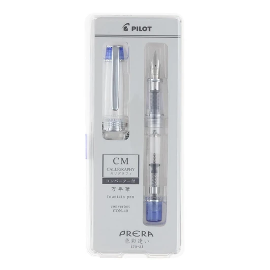  Pilot Prera Iro-Ai Fountain Pen - Transparent Blue Calligraphy Nib 