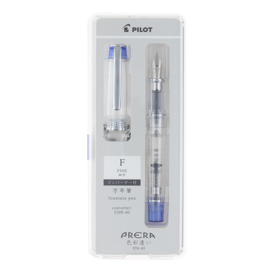 Pilot Prera Iro-Ai Fountain Pen - Transparent Blue Fine Nib