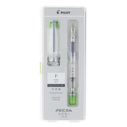  Pilot Prera Iro-Ai Fountain Pen - Transparent Light Green Fine Nib 