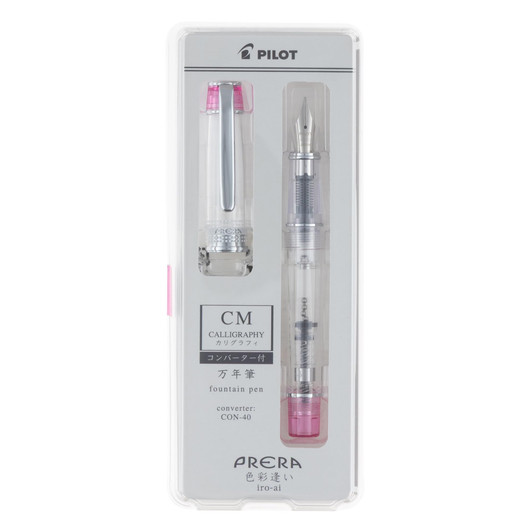 Pilot Prera Iro-Ai Fountain Pen - Transparent Pink Calligraphy Nib