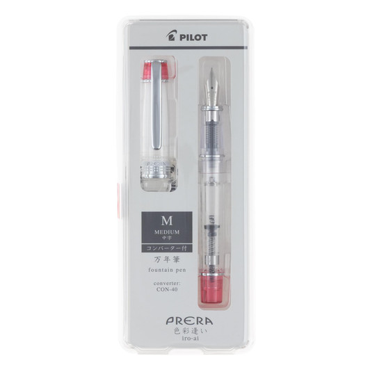 Pilot Prera Iro-Ai Fountain Pen - Transparent Red Medium Nib