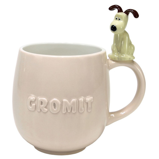 T's Factory Wallace And Gromit Mug With Figurine In Beige