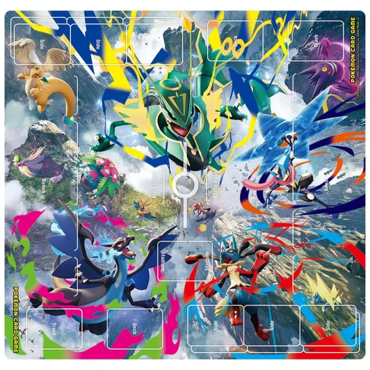Pokemon Center Original Pokemon Card Game TCG Rubber Play Mat Full Size Summit Showdown! Mega Rayquaza 
