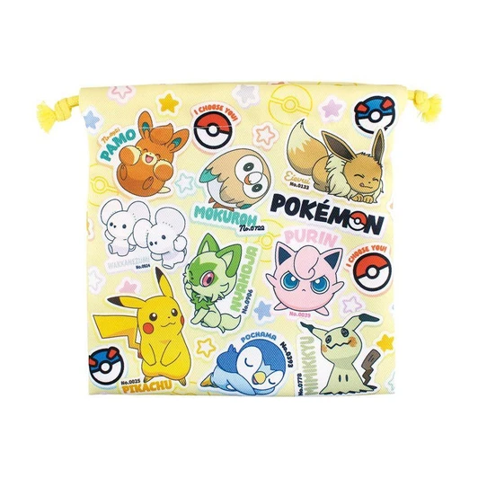  T's Factory Pokemon Flat Drawstring Pouch Stickers Pop 