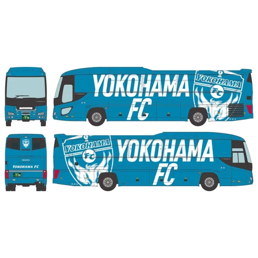 Tomytec The Bus Collection Yokohama FC Original Wrapped Bus "HAMABLUE" (N scale)