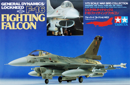 Tamiya 60701 General Dynamics Lockheed F-16 Fighting Falcon 1/72 Scale Kit