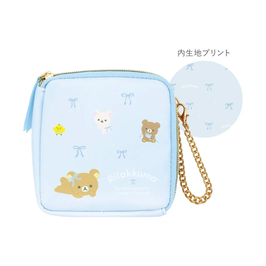 T's Factory Rilakkuma Square Pouch Ribbon Pale Blue