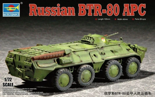  Trumpeter 1/72 Scale Russian Army BTR-80 Armored Personnel Carrier Plastic Model 