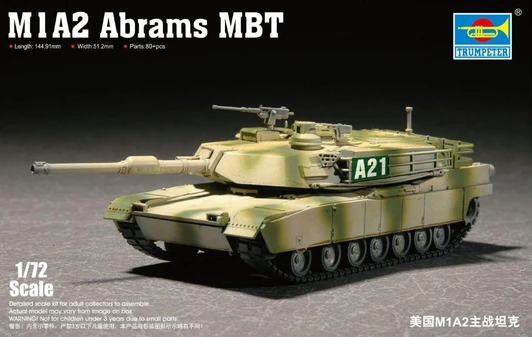  Trumpeter 1/72 Scale US Army M1A2 Abrams Plastic Model 