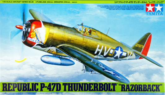 Tamiya 61086 Republic P-47D Thunderbolt "Razorback" 1/48 Scale Kit
