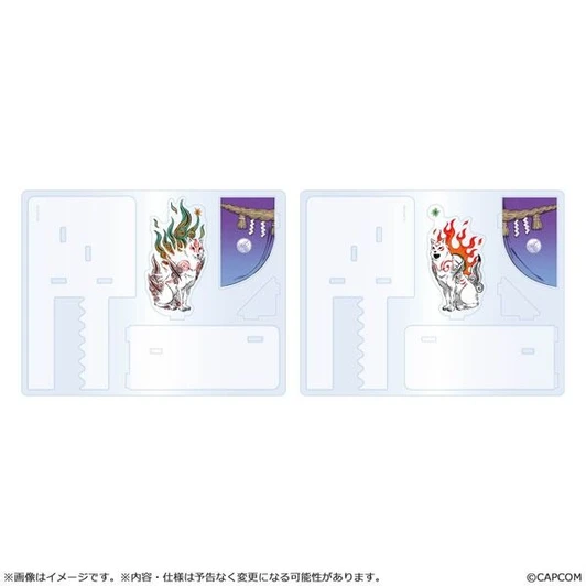 Capcom Okami 20th Anniversary Reprint Art Acrylic Book Stand Set