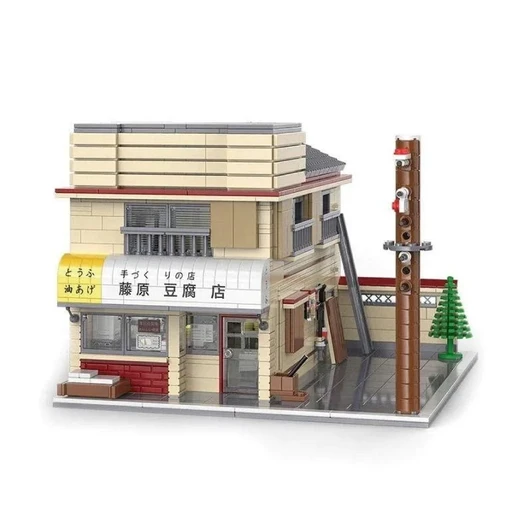 CaDA Initial D Fujiwara Tofu Shop Extra-Large Building Block Kit