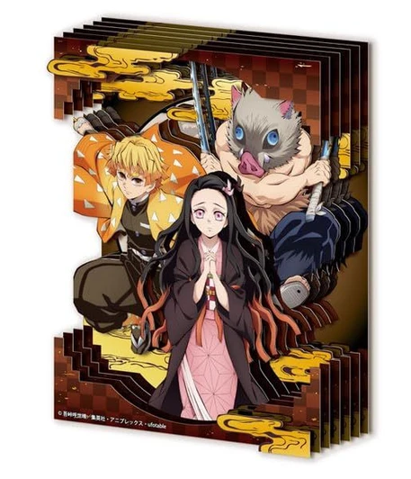 Jigsaw Puzzle  Paper Shadow Art Mini Nezuko Kamado & Zenitsu Agatsuma & Inosuke Hashibira (Demon Slayer: Kimetsu no Yaiba)