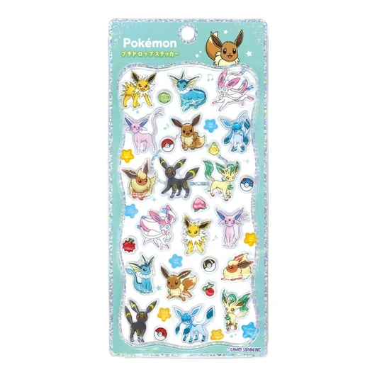 Pokemon Center Original Petit Drop Sticker / Eevee And Its Evolutions