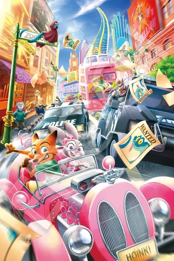 Jigsaw Puzzle Zootopia 2 - Chase Down! (1000 Pieces)