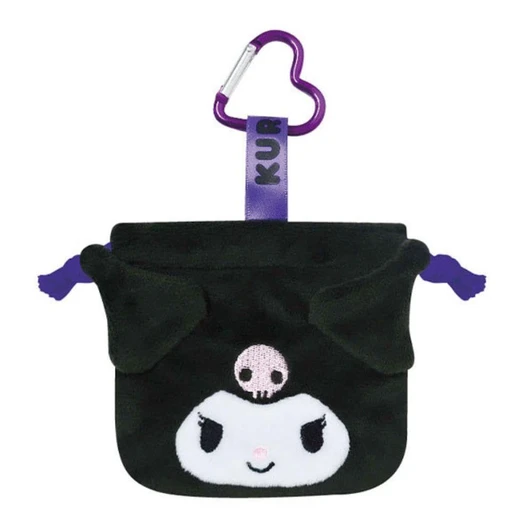  Kcompany Sanrio Characters Kuromi Mini Drawstring Pouch With Carabiner 