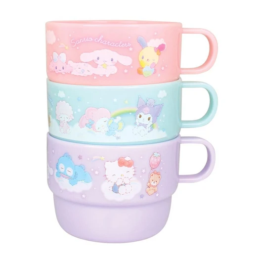 T's Factory Sanrio Plastic Cups Three Piece Set Fluffy Sky A Set