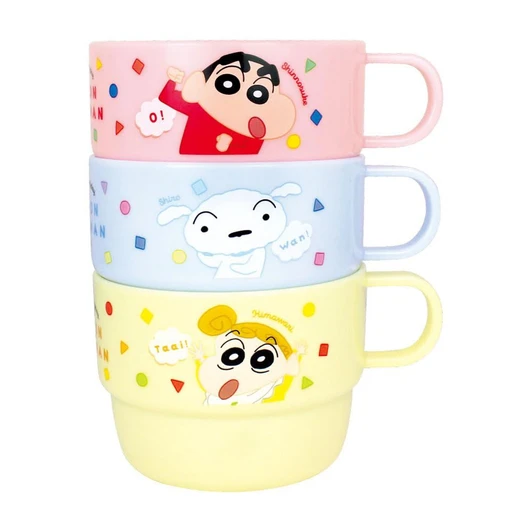 T's Factory Crayon Shin Chan Three Piece Plastic Cup Set Colorful Shin Chan