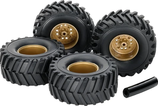 Tamiya 15552 Mini 4WD GP552 EZ Chassis Large-Diameter Tire & Wheel Set (Wide Tread)