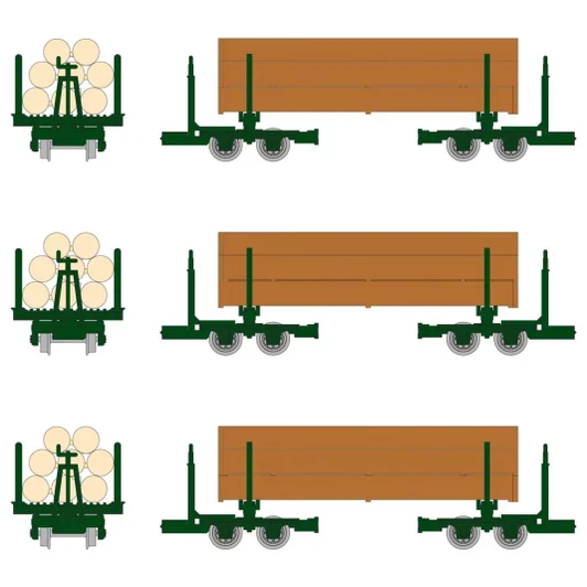  Tomytec Narrow Gauge 80 Kiso Forest Railway Timber Wagons 3 Cars Set 