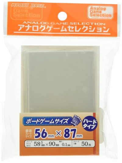 Hobby Base Hard Board Game Size Card Sleeves for 56 by 87 mm Cards 50 Pack