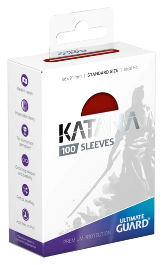 Katana Standard Size Red Card Sleeves 100 Count 66 x 91 mm