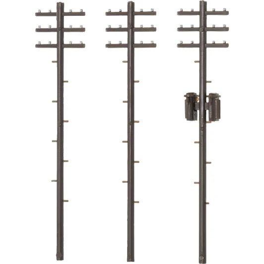 Greenmax 2625 Pre-Colored Utility Poles (Dark Brown / 9pcs.) (N scale)
