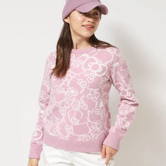 Sanrio Other All Over Pattern Sweater Hello Kitty Pink M Sports Golf 519154