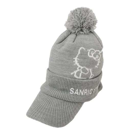 Sanrio Other Knit Cap With Visor Hello Kitty Gray Sports Golf 524221
