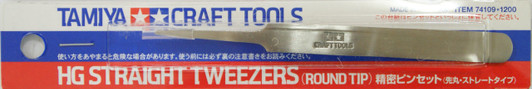 Tamiya 74109 Craft Tools - HG Straight Tweezers (Round Tip)
